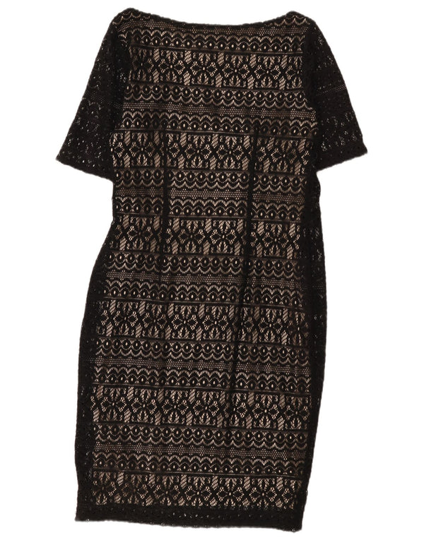 Abito tubino in pizzo da donna Marks & Spencer UK 12 medio nero floreale