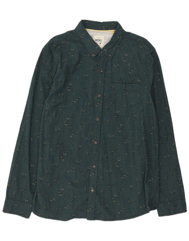 Camicia da uomo FAT FACE XL in cotone floreale verde