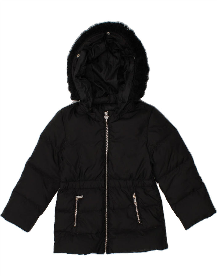 GUESS Girls Hooded Padded Coat 2-3 Years Black Polyester Vintage Guess and Second-Hand Guess from Messina Hembry 
