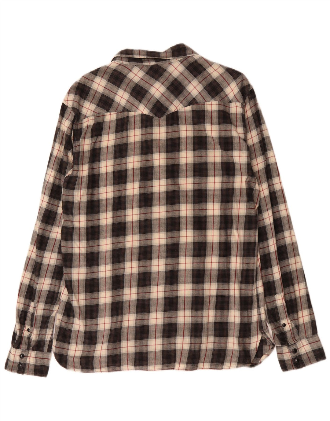 Camicia in flanella da uomo All Saints, cotone a quadri neri grandi