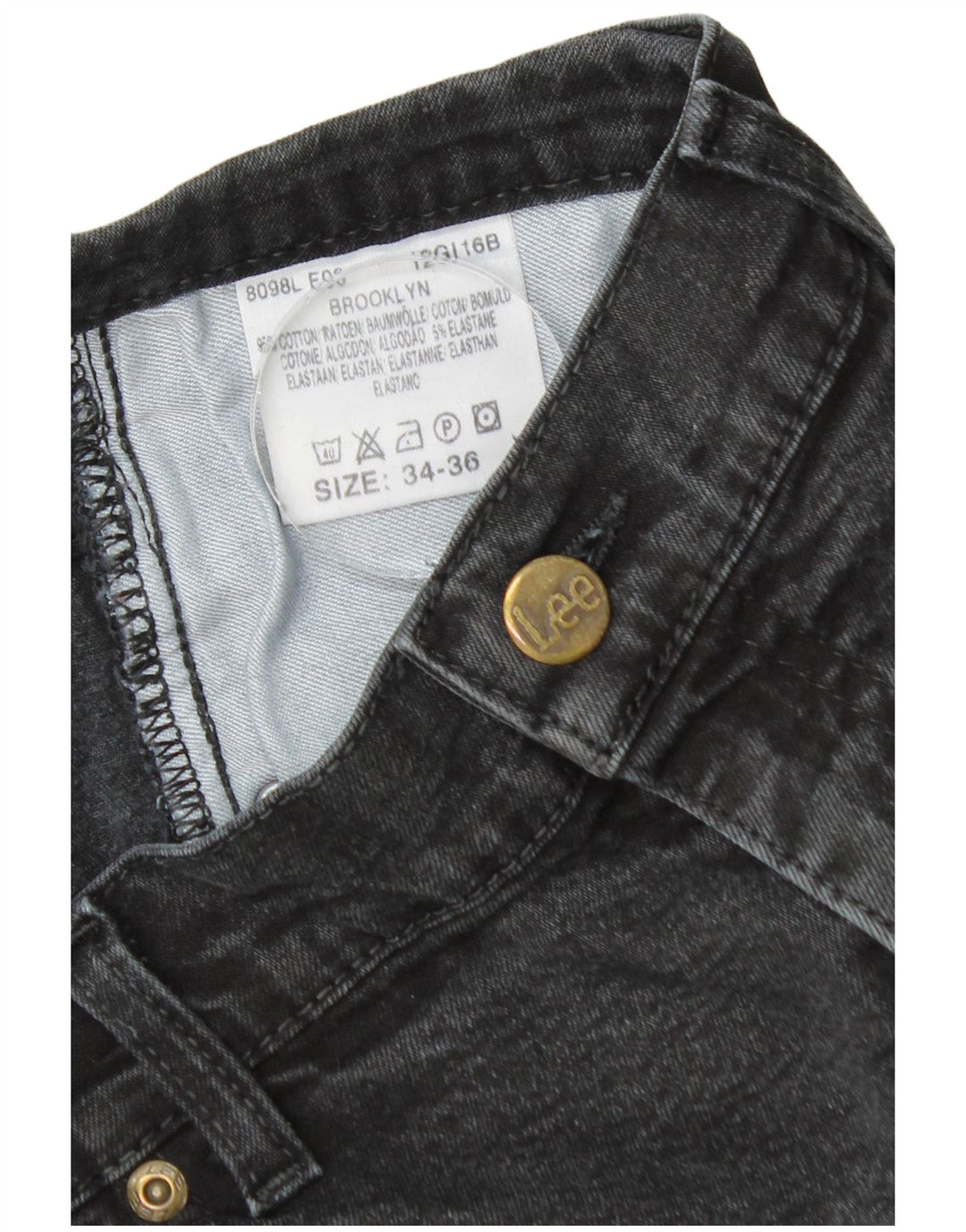 Jeans dritti da uomo LEE Brooklyn W34 L28 cotone nero