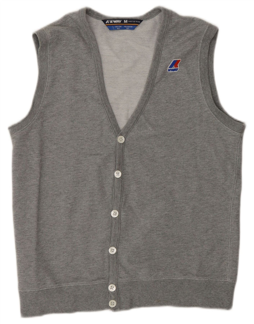 Giacca Top Tuta Smanicata Bambino K-Way 12-13 Anni Cotone Grigio Medio