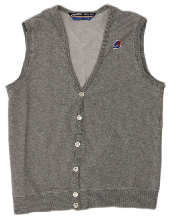 Giacca Top Tuta Smanicata Bambino K-Way 12-13 Anni Cotone Grigio Medio