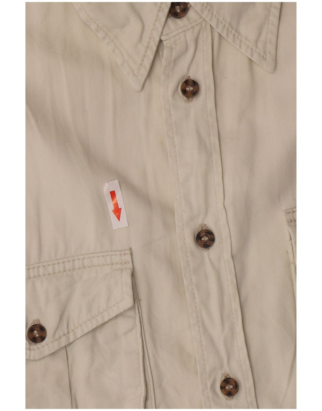 Camicia militare a maniche corte da uomo Wrangler in cotone bianco sporco medio