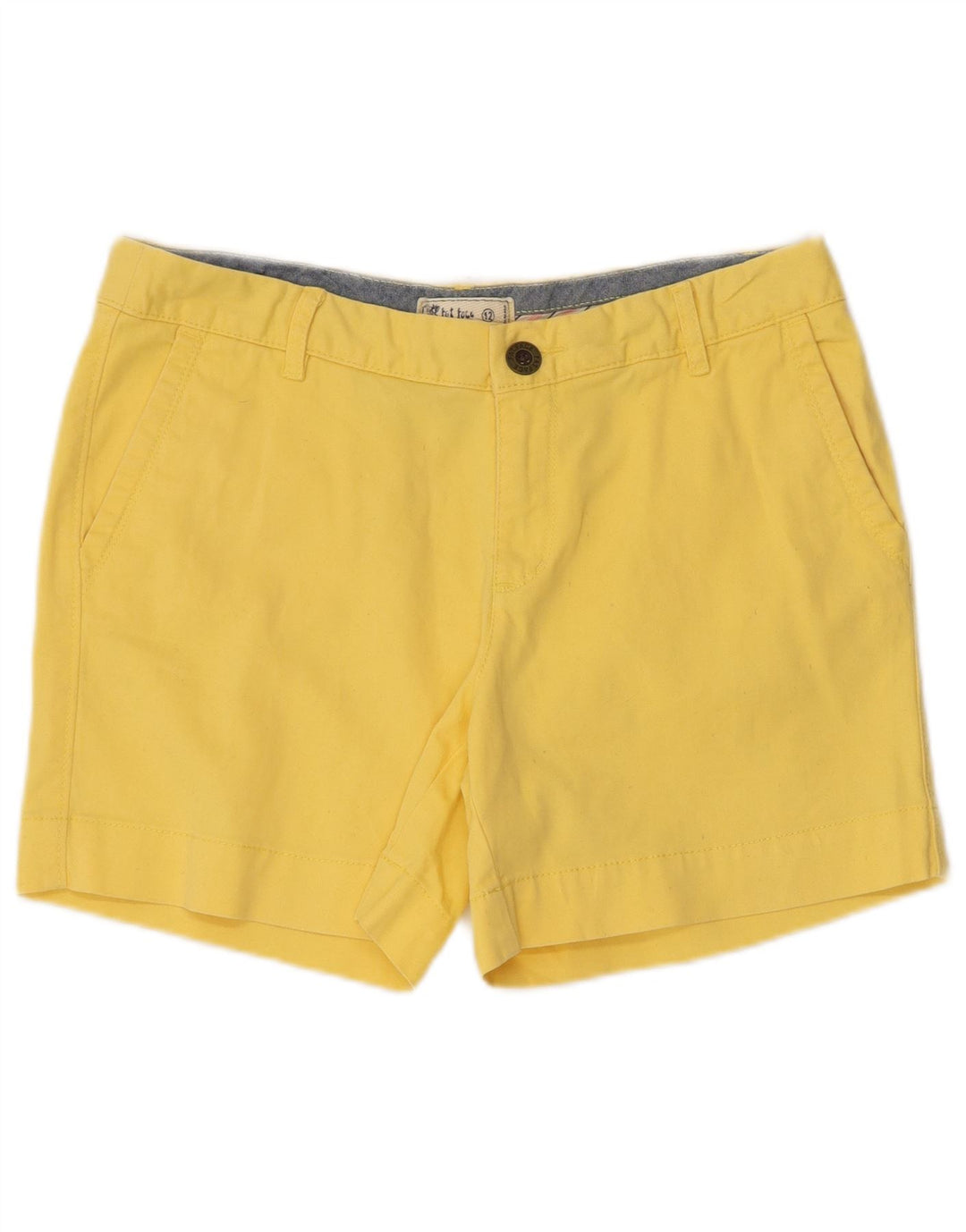 Pantaloncini chino da donna Fat Face UK 12 medi W32 cotone giallo