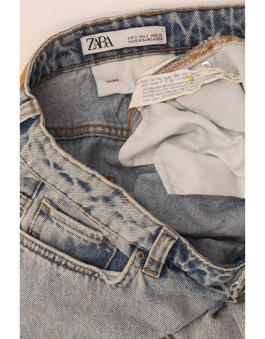 Gonna di jeans Zara da donna piccola W26 in cotone blu