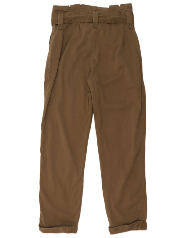 Pantaloni casual affusolati a vita alta da donna Topshop UK 10 piccoli W28 L26 kaki