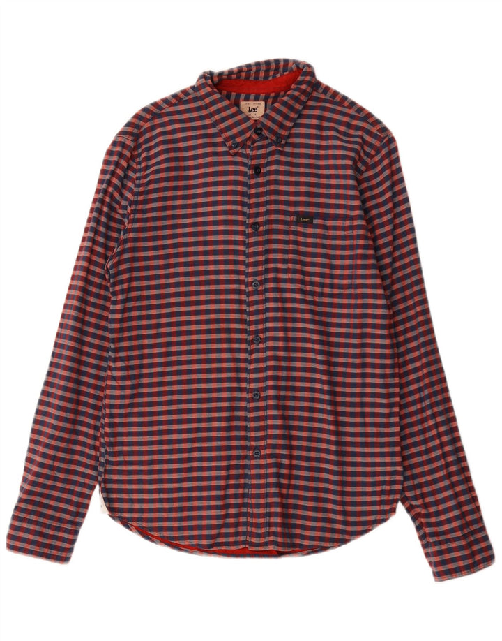 Camicia da uomo Lee piccola in cotone a quadretti rossi