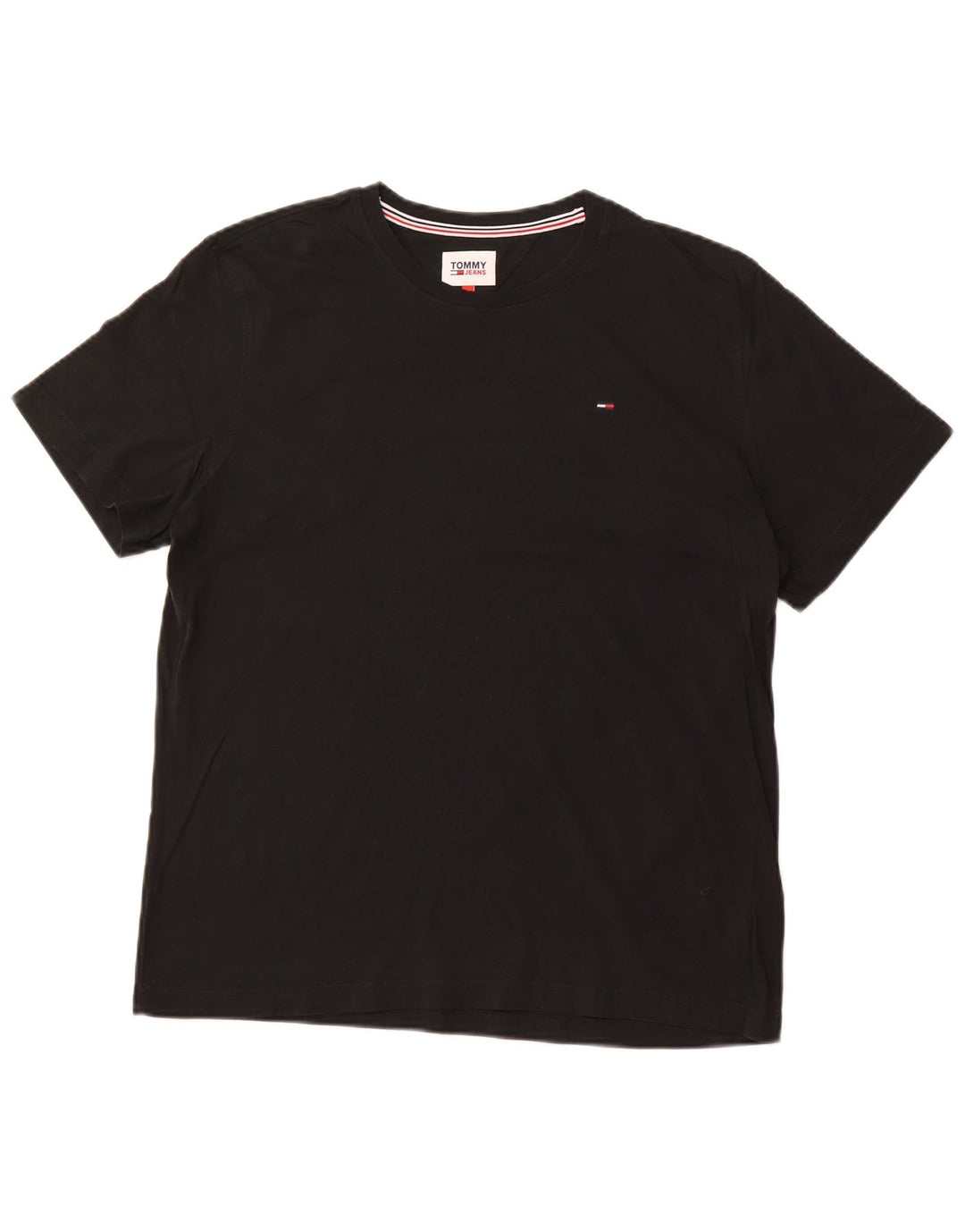 TOMMY HILFIGER T-shirt da uomo Top XL in cotone nero
