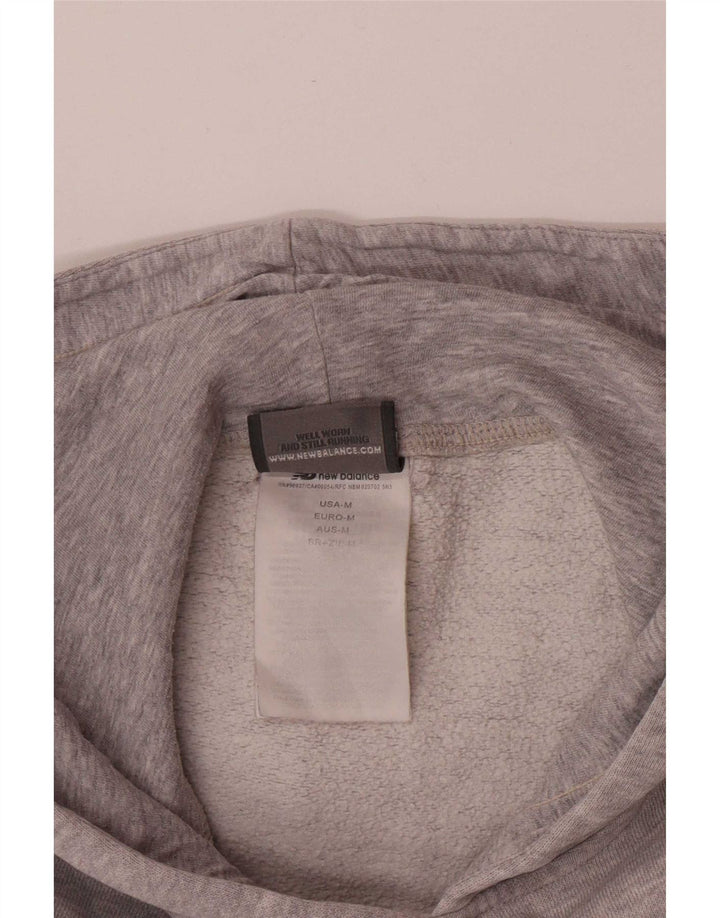 Maglione con cappuccio grafico da uomo New Balance in cotone grigio medio