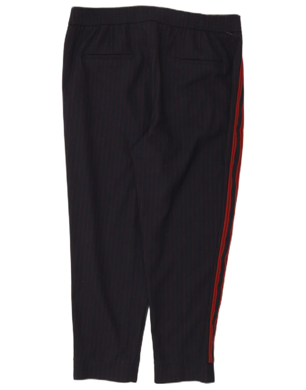 Pantaloni corti da donna Zara Joggers grandi W30 L25 blu navy gessato