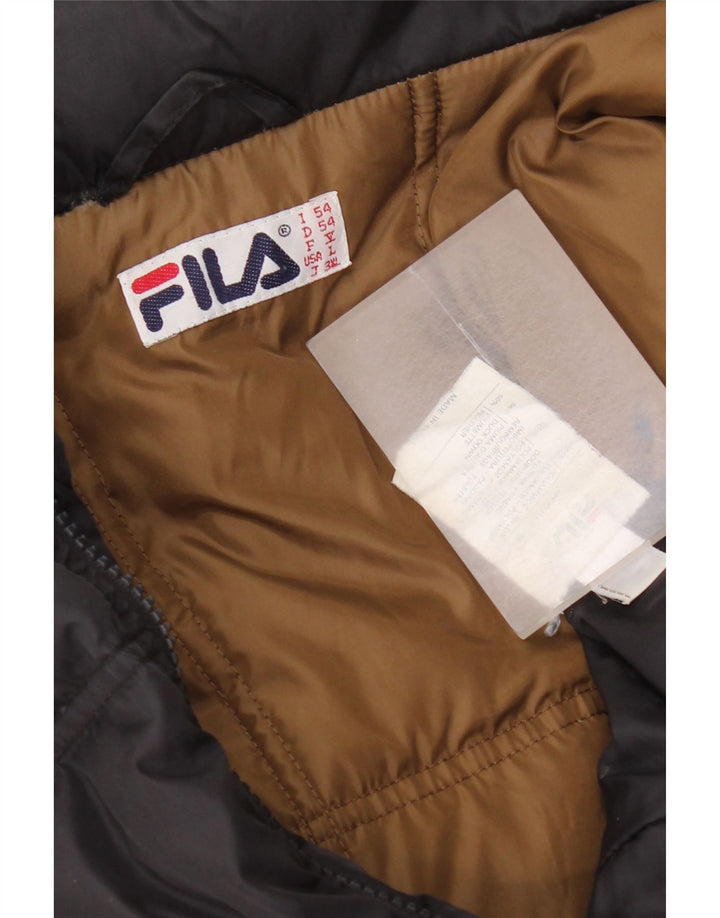 Giacca imbottita con cappuccio Fila Uomo IT 54 2XL Nero Poliammide