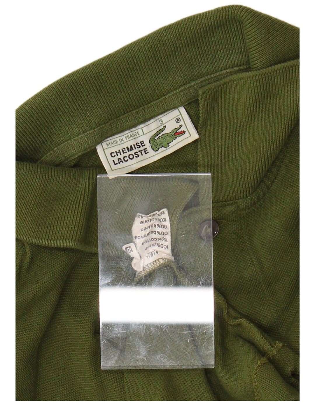 Polo da uomo LACOSTE taglia 3 piccola in cotone kaki