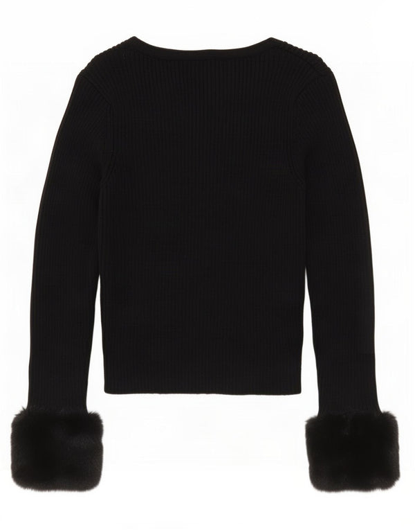 Maglione cardigan corto da donna Zara UK 12 medio nero
