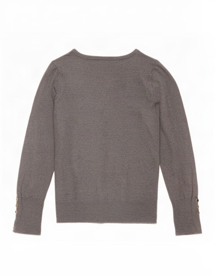 Maglione cardigan da donna Zara UK 14 grande viscosa grigia