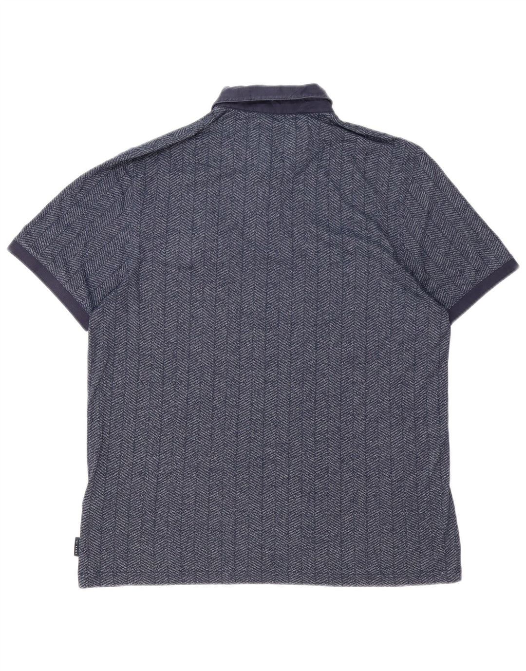 Polo da uomo TED BAKER taglia 6 2XL cotone a spina di pesce blu navy