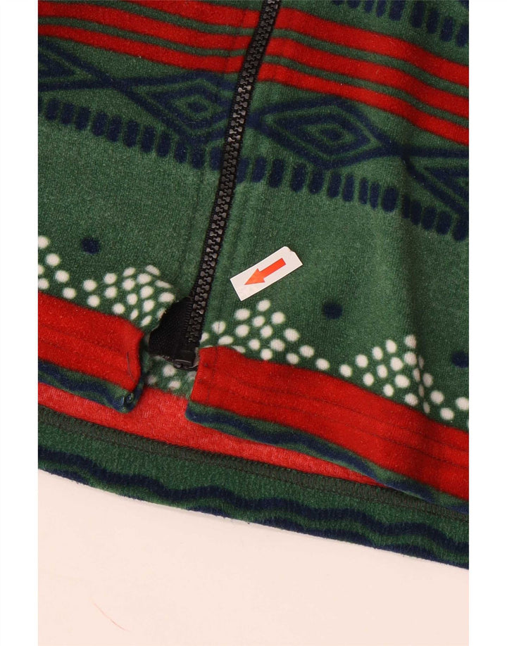 Giacca in pile vintage da uomo UK 38 verde medio geometrico