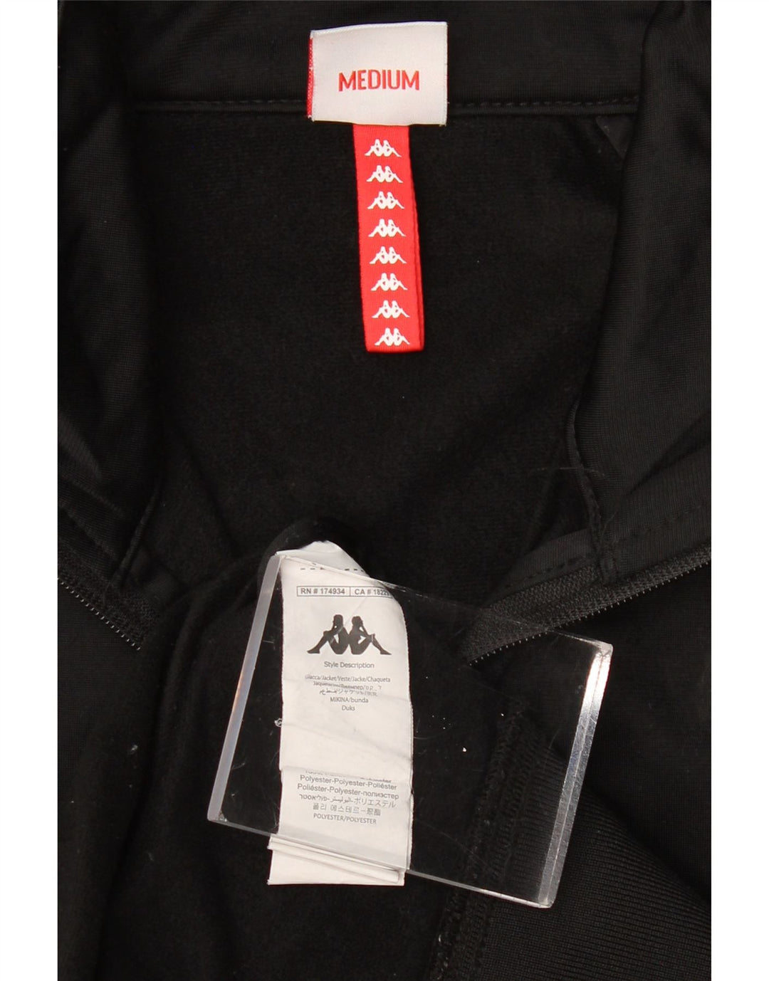 Giacca da tuta grafica da uomo KAPPA in poliestere color block medio nero