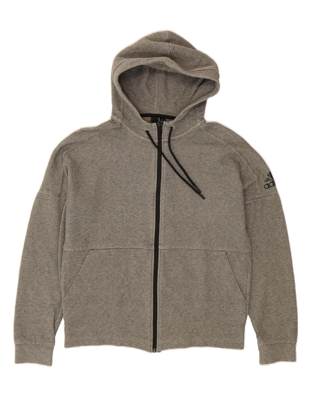 ADIDAS Mens Graphic Zip Hoodie Sweater Medium Grey Cotton Vintage Adidas and Second-Hand Adidas from Messina Hembry 