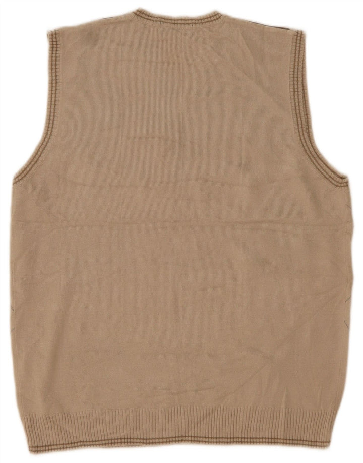 Canotta da uomo Marks & Spencer Autograph Canotta media beige a rombi/diamante