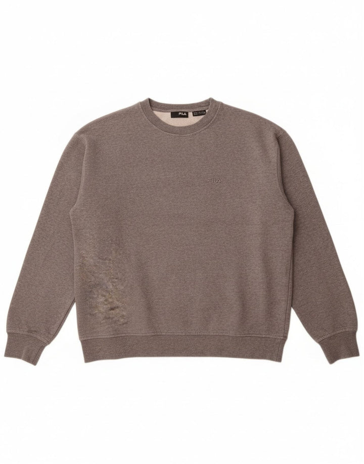 Felpa Fila Uomo Maglione Cotone Grigio Medio