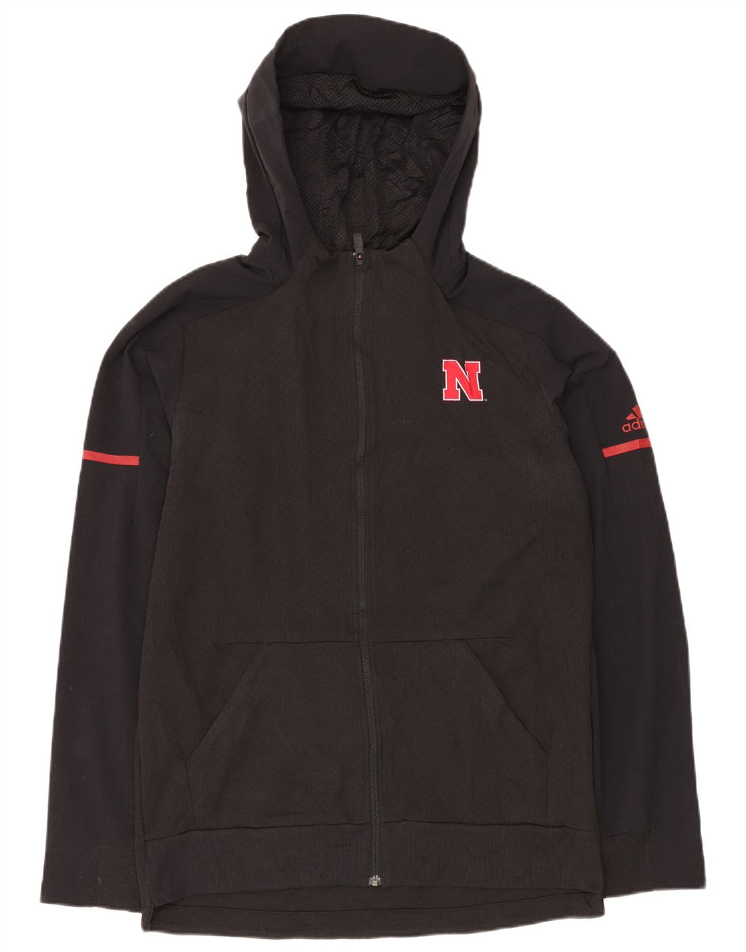 Maglione con cappuccio e zip da uomo ADIDAS poliestere nero medio