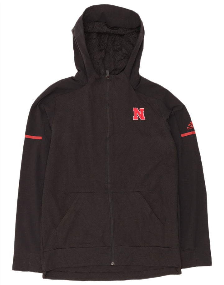 Maglione con cappuccio e zip da uomo ADIDAS poliestere nero medio