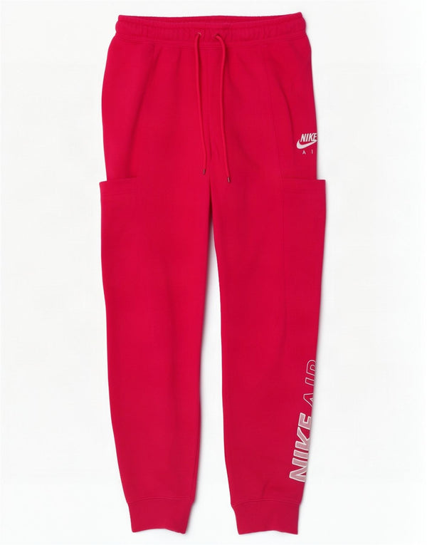Nike Womens Graphic Tracksuit Trousers Joggers UK 10 Small Pink Cotton