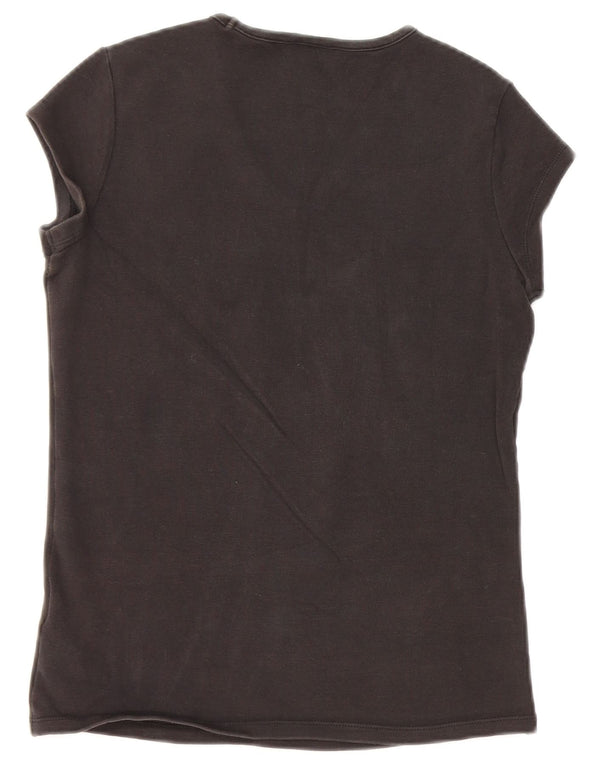 T-shirt da donna NIKE Top UK 14/16 grande cotone nero