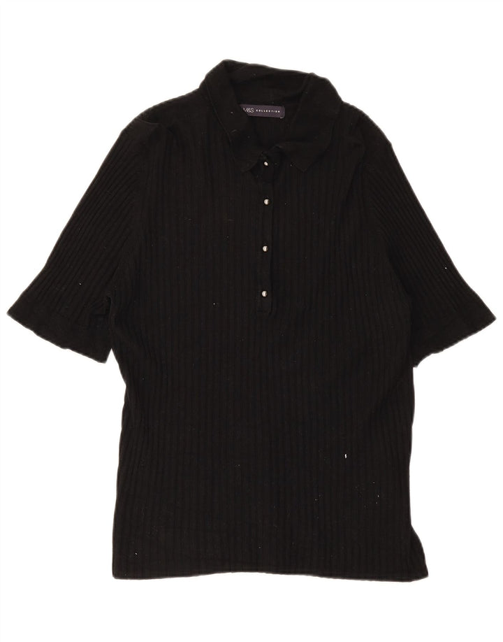 Polo da donna Marks & Spencer UK 18 XL viscosa nera