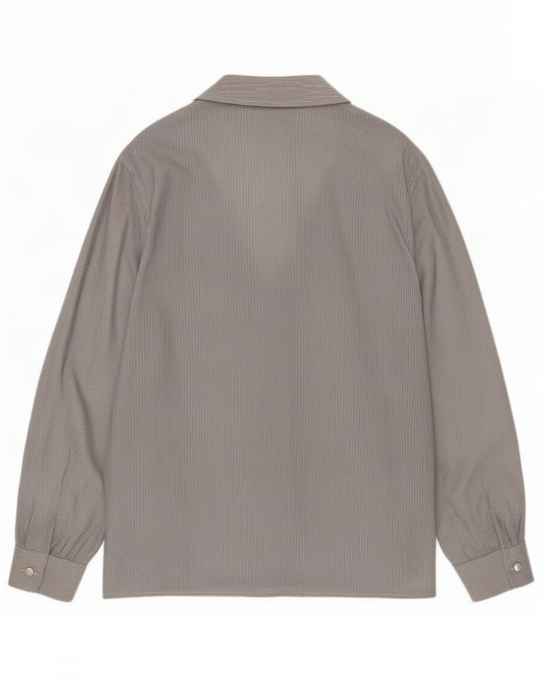 Camicetta camicia vintage da donna IT 42 Seta gessata grigio medio