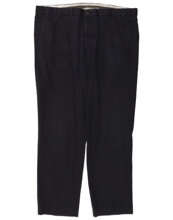Pantaloni chino dritti da uomo Eddie Bauer W42 L32 cotone blu navy