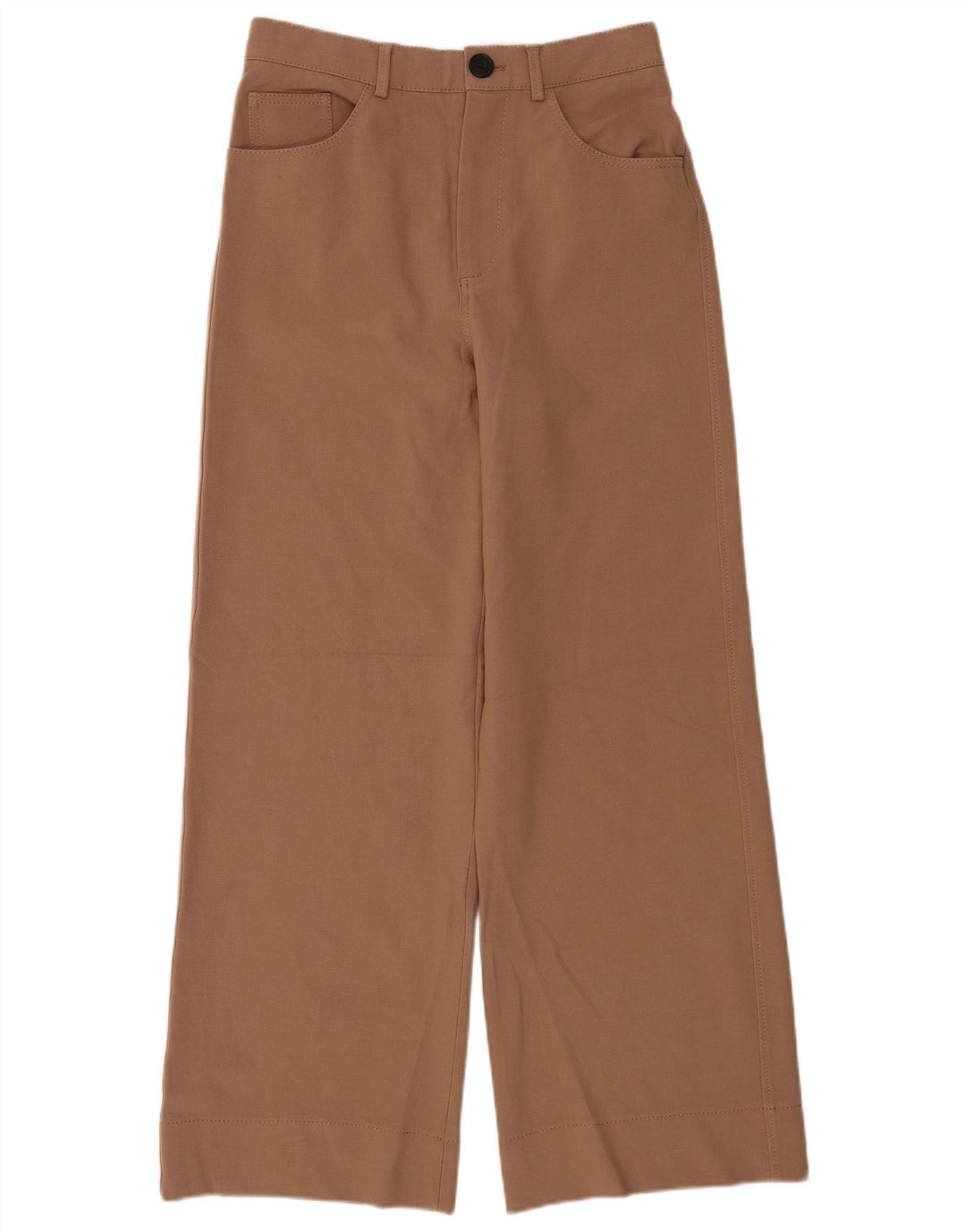 Pantaloni casual a gamba larga da donna Zara medi W28 L30 poliestere marrone
