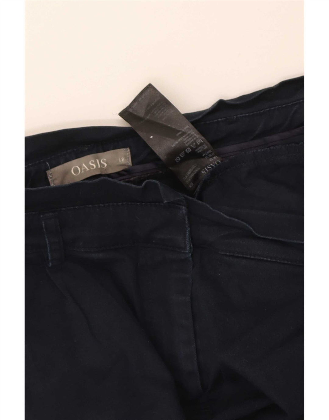 Pantaloncini chino con pegging da donna Oasis UK 12 medi W32 cotone blu navy