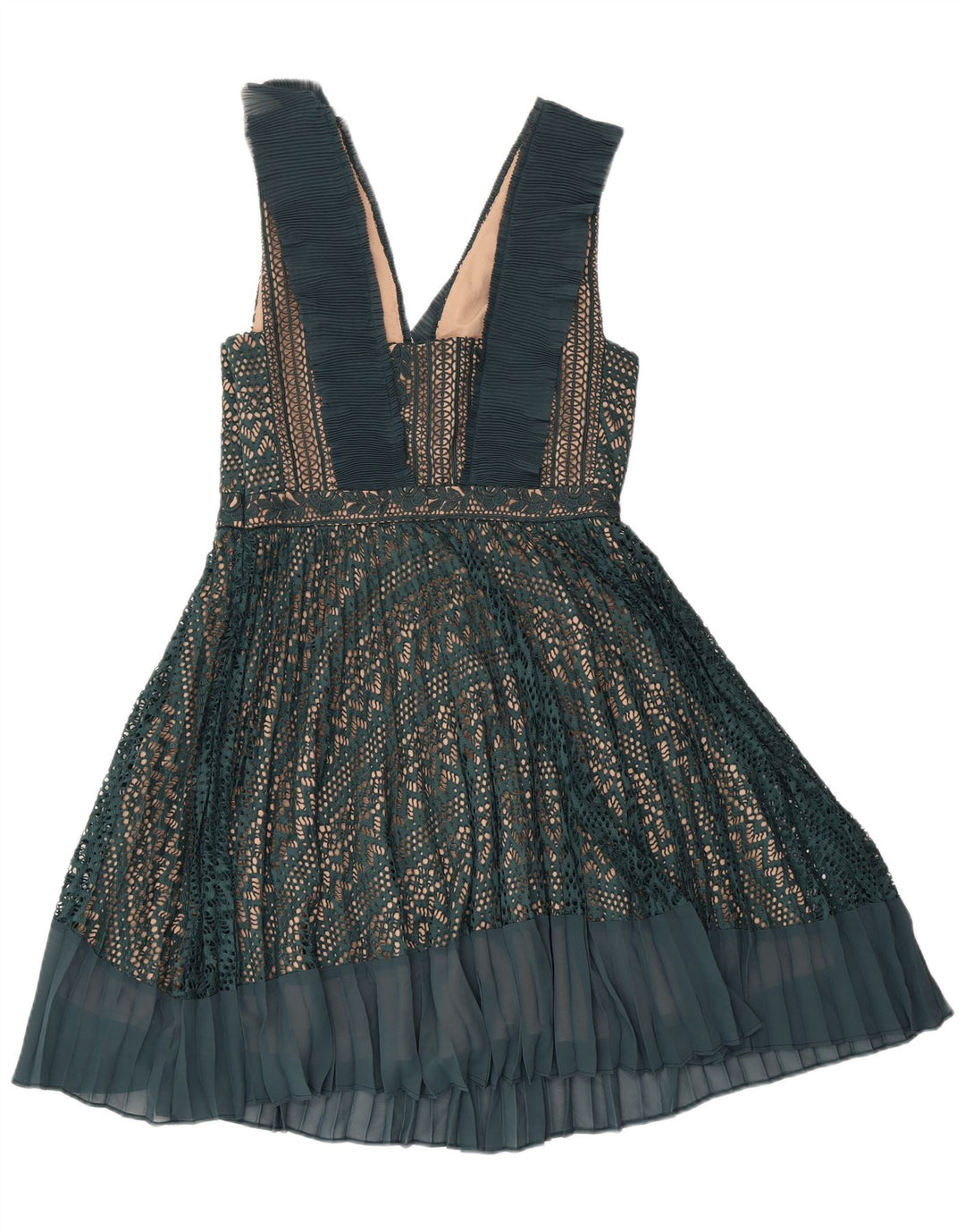 FRENCH CONNECTION Abito da donna senza maniche a trapezio UK 12 Verde medio