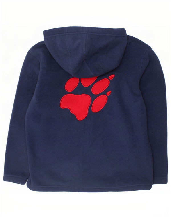 Giacca in pile con cappuccio grafica Jack Wolfskin per ragazzi 9-10 anni blu navy