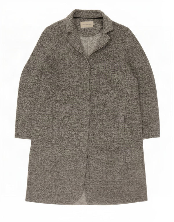 Cappotto da donna Calvin Klein Jeans UK 18 XL Poliestere chiazzato grigio