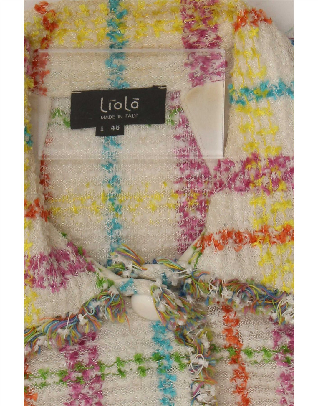 Giacca Bolero da donna con maniche a 3/4 Liola IT 48 XL a quadri multicolore