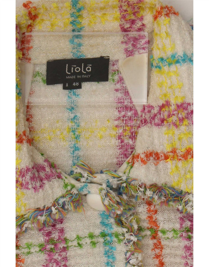 Giacca Bolero da donna con maniche a 3/4 Liola IT 48 XL a quadri multicolore