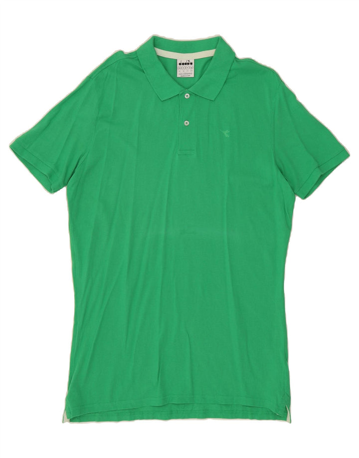 DIADORA Womens Polo Shirt XL Green Cotton Vintage Diadora and Second-Hand Diadora from Messina Hembry 