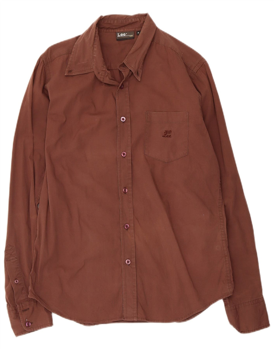 Camicia da uomo Lee in cotone marrone medio
