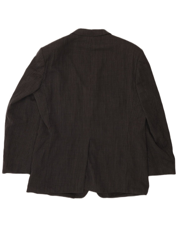 Giacca blazer da uomo a 3 bottoni HUGO BOSS EU 56 3XL lana maculata nera