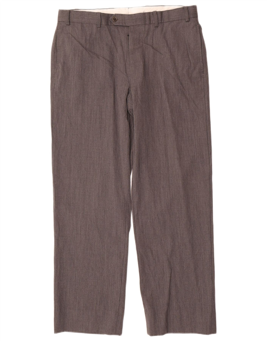BROOKS BROTHERS Pantaloni da abito dritti 346 da uomo W35 L30 Lana grigia