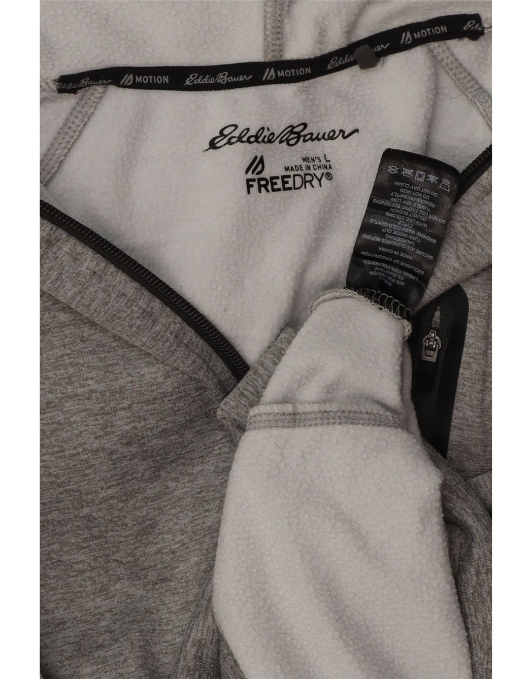 EDDIE BAUER Maglione con cappuccio e zip da uomo grande poliestere grigio