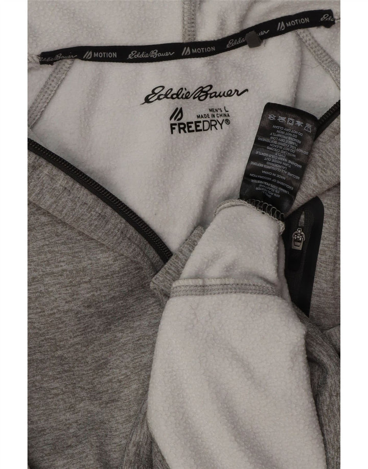 EDDIE BAUER Maglione con cappuccio e zip da uomo grande poliestere grigio