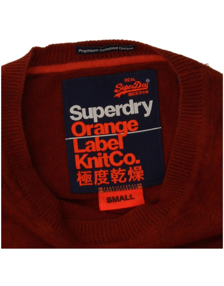Maglione da uomo con scollo a barca Superdry piccolo in cotone arancione