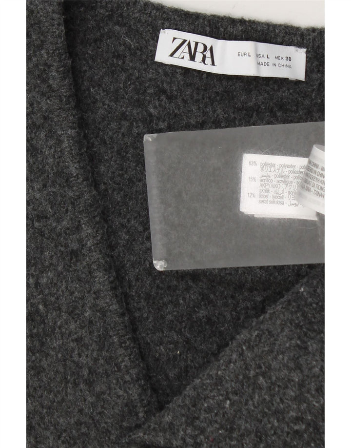 Gilet da donna Zara UK 14 grande poliestere grigio