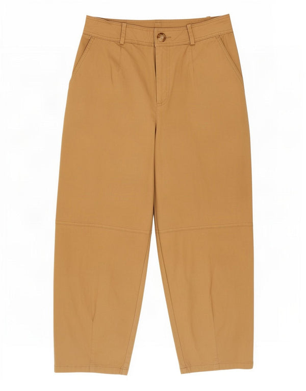 Pantaloni chino larghi a vita alta da donna Zara piccoli W26 L25 in cotone beige