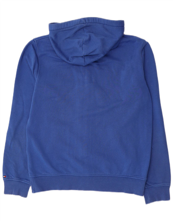 Maglione con cappuccio e zip grafica da uomo Tommy Hilfiger blu medio color block