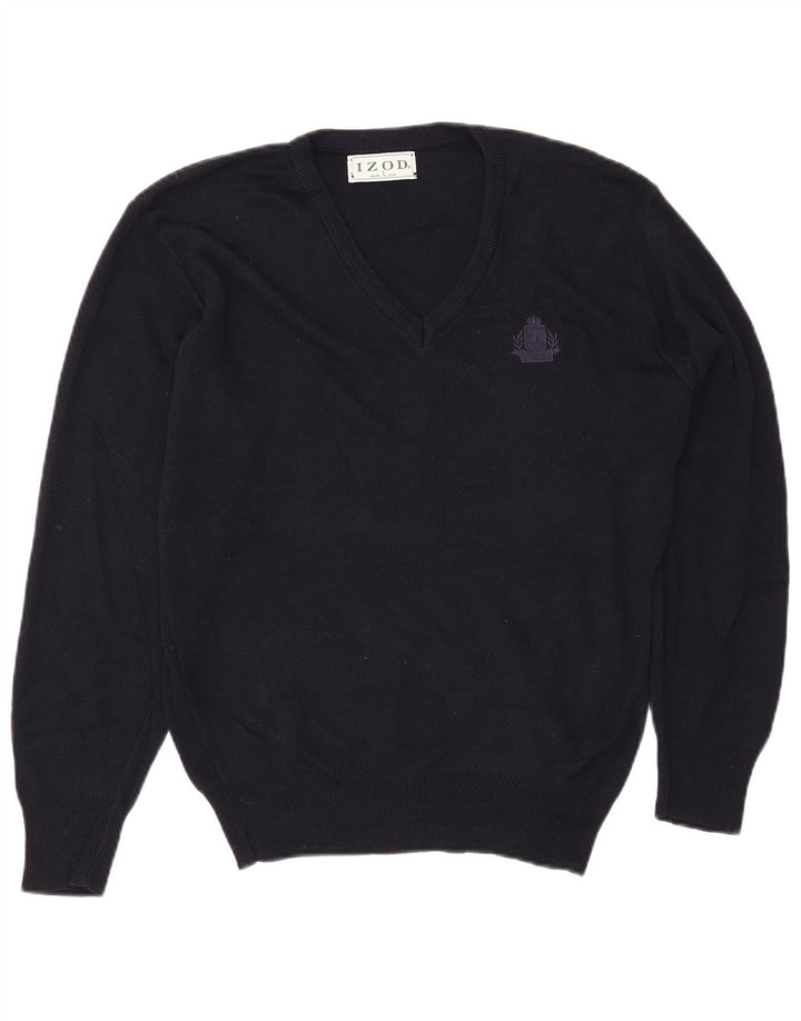 Maglione da uomo con scollo a V IZOD piccolo in acrilico blu navy
